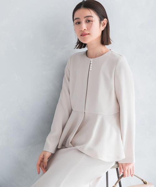 URBAN RESEARCH ROSSO WOMEN(アーバンリサーチ ロッソ)の「kaene フレアジャケットセットワンピース(ワンピース・レディース・ベージュ/ネイビー・MEDIUM)」の3枚目の写真