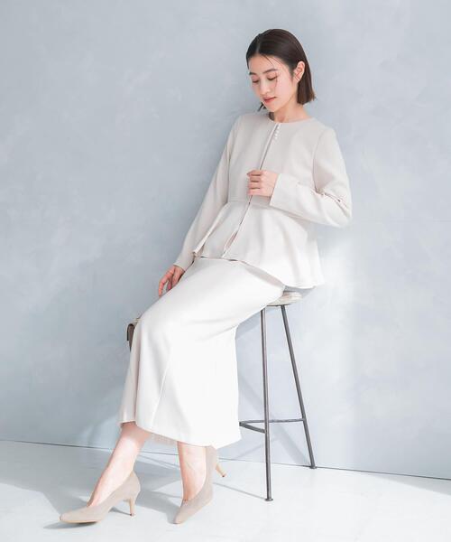 URBAN RESEARCH ROSSO WOMEN(アーバンリサーチ ロッソ)の「kaene フレアジャケットセットワンピース(ワンピース・レディース・ベージュ/ネイビー・MEDIUM)」の4枚目の写真