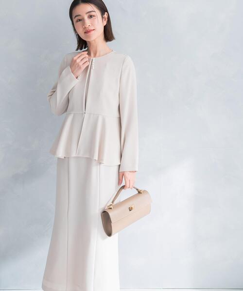 URBAN RESEARCH ROSSO WOMEN(アーバンリサーチ ロッソ)の「kaene フレアジャケットセットワンピース(ワンピース・レディース・ベージュ/ネイビー・MEDIUM)」の5枚目の写真