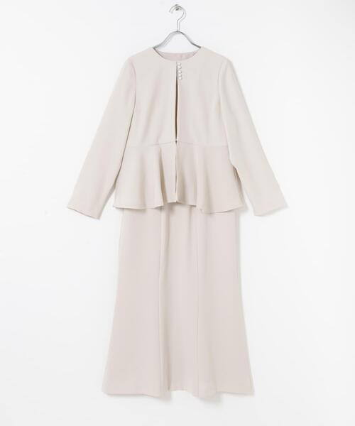 URBAN RESEARCH ROSSO WOMEN(アーバンリサーチ ロッソ)の「kaene フレアジャケットセットワンピース(ワンピース・レディース・ベージュ/ネイビー・MEDIUM)」の9枚目の写真