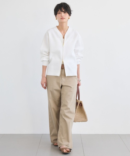 BARNYARDSTORM(バンヤードストーム)の「BARNYARDSTORM / 畦編みZIPカーディガン(カーディガン/ボレロ・レディース・ライトベージュ/ホワイト/チャコールグレー・FREE)」の7枚目の写真