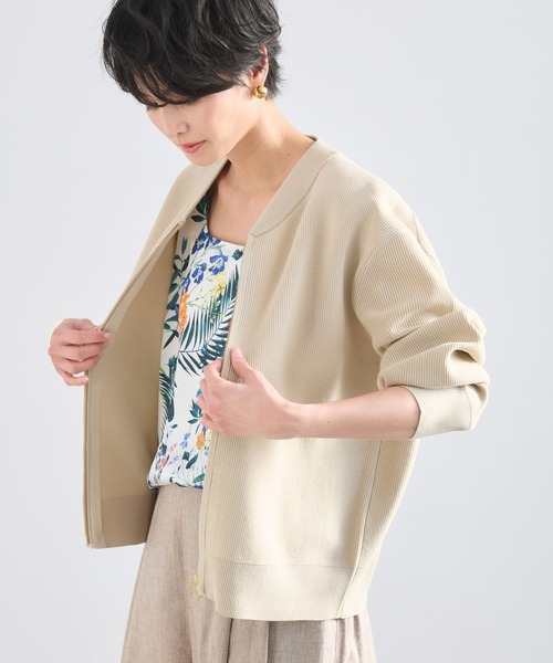 BARNYARDSTORM(バンヤードストーム)の「BARNYARDSTORM / 畦編みZIPカーディガン(カーディガン/ボレロ・レディース・ライトベージュ/ホワイト/チャコールグレー・FREE)」の9枚目の写真