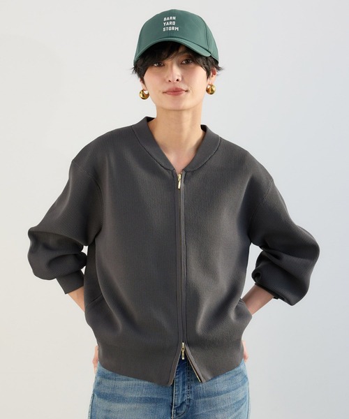 BARNYARDSTORM(バンヤードストーム)の「BARNYARDSTORM / 畦編みZIPカーディガン(カーディガン/ボレロ・レディース・ライトベージュ/ホワイト/チャコールグレー・FREE)」の12枚目の写真
