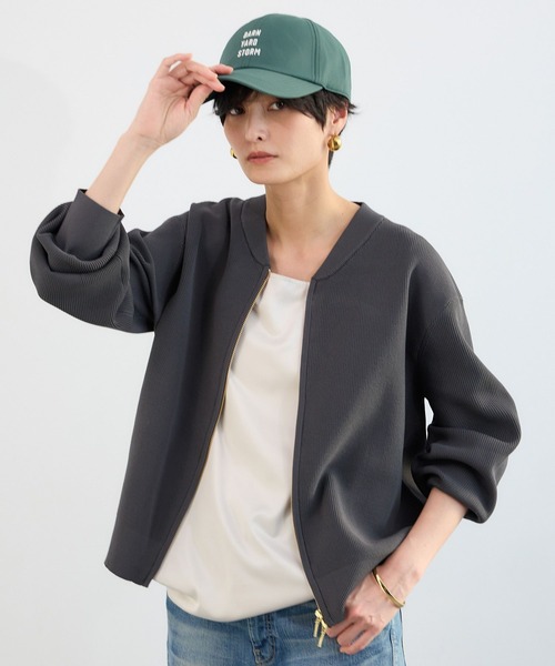 BARNYARDSTORM(バンヤードストーム)の「BARNYARDSTORM / 畦編みZIPカーディガン(カーディガン/ボレロ・レディース・ライトベージュ/ホワイト/チャコールグレー・FREE)」の15枚目の写真