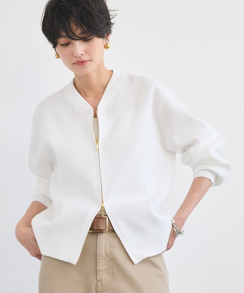 BARNYARDSTORM(バンヤードストーム)の「BARNYARDSTORM / 畦編みZIPカーディガン(カーディガン/ボレロ・レディース・ライトベージュ/ホワイト/チャコールグレー・FREE)」の17枚目の写真