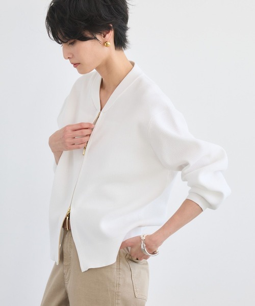 BARNYARDSTORM(バンヤードストーム)の「BARNYARDSTORM / 畦編みZIPカーディガン(カーディガン/ボレロ・レディース・ライトベージュ/ホワイト/チャコールグレー・FREE)」の18枚目の写真