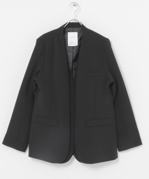 URBAN RESEARCH ROSSO WOMEN(アーバンリサーチ ロッソ)の「ELENDEEK LAYERED COLLARLESS JACKET(ノーカラージャケット・レディース・ブラック・FREE)」の1枚目の写真