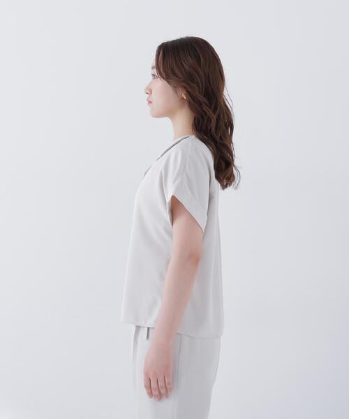 NATURAL BEAUTY BASIC（ナチュラルビューティーベーシック）の「◇クリアツイル SETUP 開襟ブラウス（シャツ/ブラウス・レディース・ベージュ/ネイビー/ブラウン・FREE）」の13枚目の写真