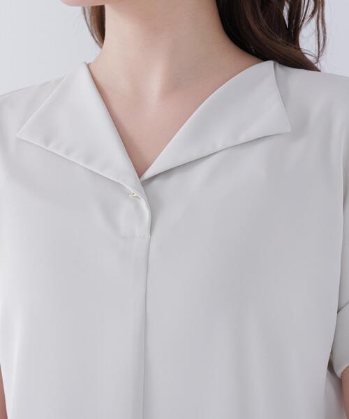 NATURAL BEAUTY BASIC（ナチュラルビューティーベーシック）の「◇クリアツイル SETUP 開襟ブラウス（シャツ/ブラウス・レディース・ベージュ/ネイビー/ブラウン・FREE）」の15枚目の写真