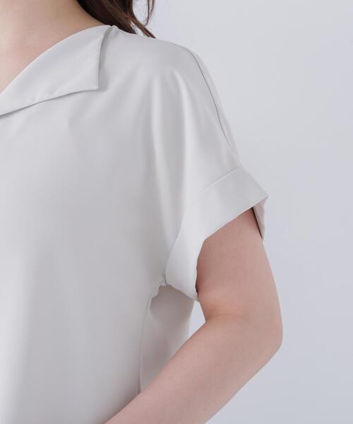 NATURAL BEAUTY BASIC（ナチュラルビューティーベーシック）の「◇クリアツイル SETUP 開襟ブラウス（シャツ/ブラウス・レディース・ベージュ/ネイビー/ブラウン・FREE）」の17枚目の写真