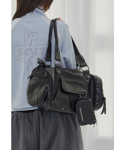 FANCY CLUB（ファンシークラブ）の「A'GEM/9 × .kom 『FANCY CLUB/ファンシークラブ』 [SET] VEIL STUD BAG & WALLET /ベールスタッドバッグ＆ウォレット（ショルダーバッグ・レディース・イエロー/ブラック/ピンク・FREE）」の7枚目の写真