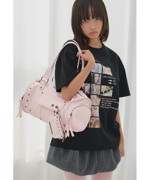 Fancy club ファンシークラブ ショルダーバッグ ピンク A'GEM/9 × .kom 『FANCY CLUB/ファンシークラブ』 [SET] VEIL STUD BAG