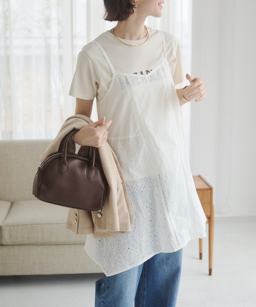 ANGIE（アンジー）の「コットン 刺繍 レース キャミソール チュニック（キャミソール・レディース・ブラック/オフホワイト・FREE）」の17枚目の写真