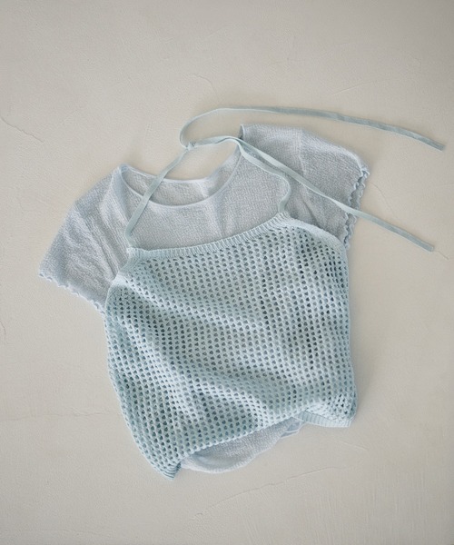 LAULEN（ローレン）の「mesh halter neck knit tops /メッシュホルターネックニットトップス（キャミソール・レディース・ブラック/イエロー/ブルー/アイボリー・FREE）」の21枚目の写真