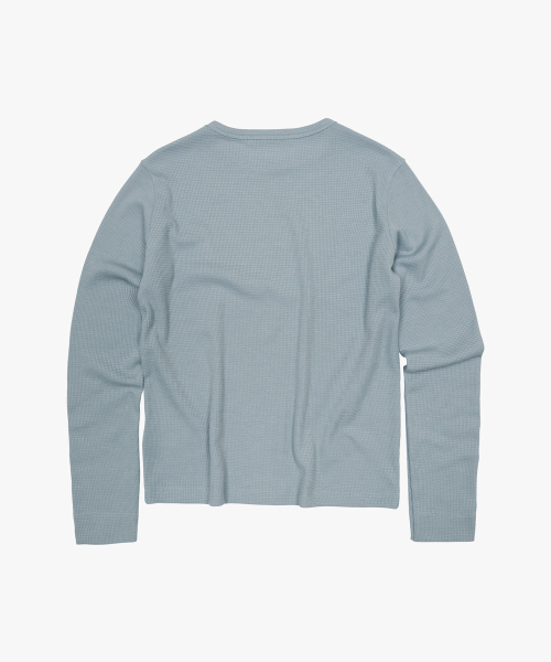 38COMEONCOMMON(38カモンコモン)の「Waffle Regular Long Sleeve (Sky Blue)(Tシャツ/カットソー・レディース・その他・FREE)」の2枚目の写真