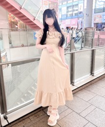 LAFARY（ラファリー）の「ギンガムオフショルロングワンピース（ワンピース）」