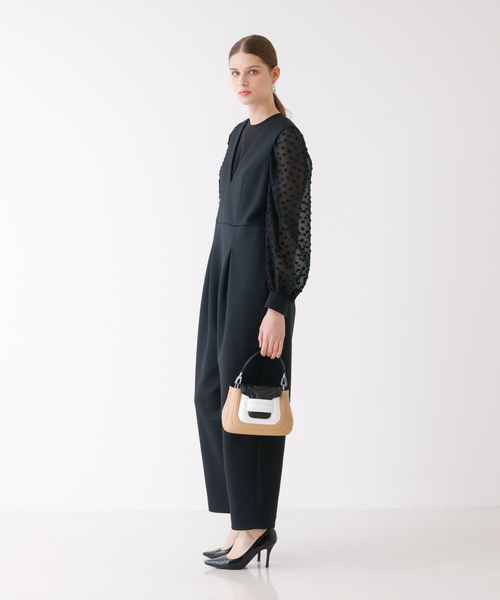 DESIGNWORKS(デザインワークス)の「ポリエステルストレッチダンボールオールインワン(その他パンツ・レディース・ブラック・38)」の3枚目の写真