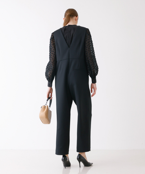 DESIGNWORKS(デザインワークス)の「ポリエステルストレッチダンボールオールインワン(その他パンツ・レディース・ブラック・38)」の4枚目の写真