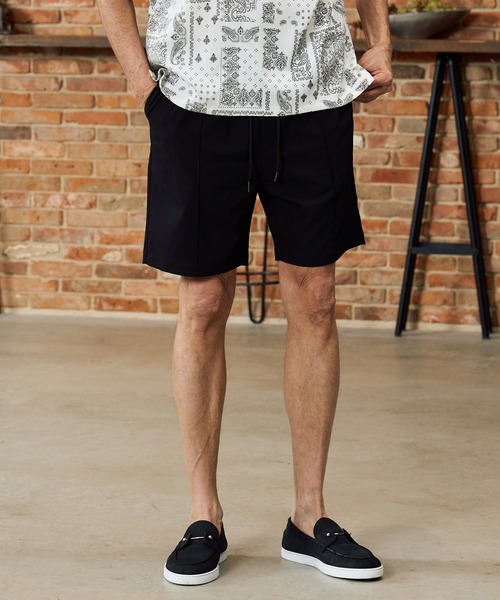 Maison code 13（メゾンコードサーティーン）の「mp14764-stretch oxford slacks shorts ショートパンツ(M26S-04)（その他パンツ・メンズ・チャコール/ブラック・S/M/L）」の4枚目の写真