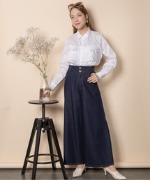 RESPEC（リスペック）の「ハイウエスト デニムワイドパンツ（デニムパンツ）」