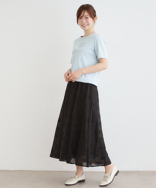LAURA ASHLEY(ローラアシュレイ)の「【接触冷感/UVカット/洗える/立体モチーフ/コットン100%】ランズウィック柄Tシャツ(Tシャツ/カットソー・レディース・サックスブルー系/ブラック系/ホワイト系3・40/38)」の20枚目の写真