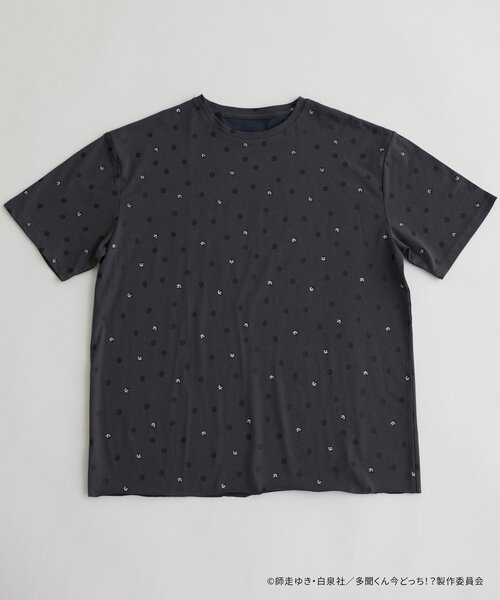 natural couture(ナチュラルクチュール)の「〈多聞くん今どっち!?コラボ〉オリジナルゴミドットセルフカットT(Tシャツ/カットソー・レディース・スミクロ/オフホワイト・FREE)」の2枚目の写真