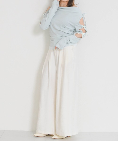 31 Sons de mode（トランテアン　ソン　ドゥ　モード）の「2026春夏新作 一部店舗限定 ドレープリボントップス（Tシャツ/カットソー・レディース・イエロー/ブルー・ﾌﾘ-）」の10枚目の写真