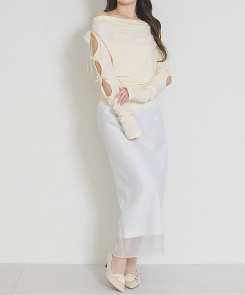 31 Sons de mode（トランテアン　ソン　ドゥ　モード）の「2026春夏新作 一部店舗限定 ドレープリボントップス（Tシャツ/カットソー・レディース・イエロー/ブルー・ﾌﾘ-）」の17枚目の写真