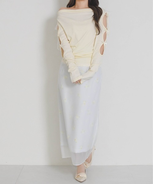 31 Sons de mode（トランテアン　ソン　ドゥ　モード）の「2026春夏新作 一部店舗限定 ドレープリボントップス（Tシャツ/カットソー・レディース・イエロー/ブルー・ﾌﾘ-）」の18枚目の写真