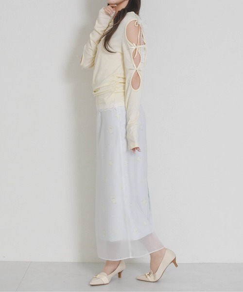 31 Sons de mode（トランテアン　ソン　ドゥ　モード）の「2026春夏新作 一部店舗限定 ドレープリボントップス（Tシャツ/カットソー・レディース・イエロー/ブルー・ﾌﾘ-）」の19枚目の写真