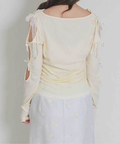 31 Sons de mode（トランテアン　ソン　ドゥ　モード）の「2026春夏新作 一部店舗限定 ドレープリボントップス（Tシャツ/カットソー・レディース・イエロー/ブルー・ﾌﾘ-）」の21枚目の写真