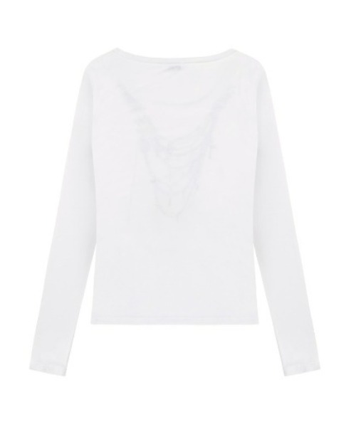 EYEER(イワイイアル)の「【EYEER】Chain Necklaces Loose Fit Long Sleeve / 【イーワイイーイーアール】チェーンネックレスルーズフィット長袖Tシャツ(Tシャツ/カットソー・レディース・ホワイト/ブラック・S)」の12枚目の写真