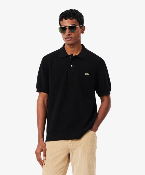 LACOSTE（ラコステ）の「ハイゲージニットクラシックポロシャツ（ポロシャツ・メンズ・オフホワイト/グリーン/ネイビー/ベージュ/ライトブラウン/ブラック・2/3/4/5）」の2枚目の写真