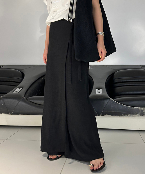 SLOBE IENA（スローブイエナ）の「《WEB限定/追加》ラップジャージパンツ（その他パンツ・レディース・ブラック・36/38）」の2枚目の写真