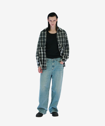 KZM（ケージエム）の「ミドルカッティングレイヤーシャツ ブラック（シャツ/ブラウス）」