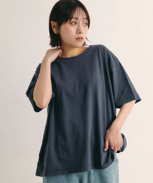 merrylatte(メリーラテ)の「ピグメントTシャツ【IROHANI】(Tシャツ/カットソー・レディース・グレー・FREE)」の1枚目の写真