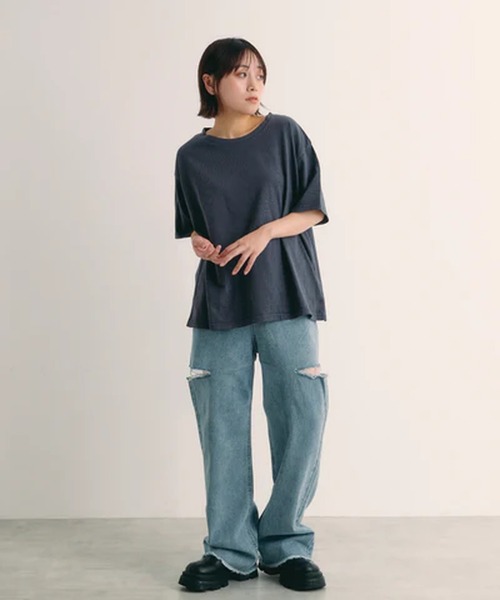 merrylatte(メリーラテ)の「ピグメントTシャツ【IROHANI】(Tシャツ/カットソー・レディース・グレー・FREE)」の3枚目の写真