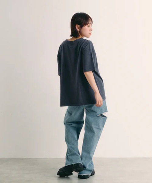 merrylatte(メリーラテ)の「ピグメントTシャツ【IROHANI】(Tシャツ/カットソー・レディース・グレー・FREE)」の4枚目の写真