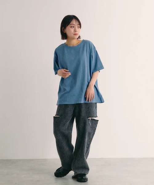 merrylatte(メリーラテ)の「ピグメントTシャツ【IROHANI】(Tシャツ/カットソー・レディース・グレー・FREE)」の7枚目の写真