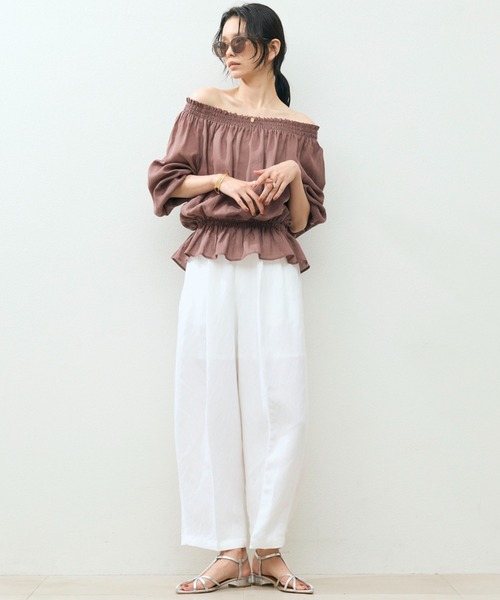Doux archives(ドゥアルシーヴ)の「リネンタックコクーンパンツ(その他パンツ・レディース・ホワイト/キャメル/ブラック・SMALL/MEDIUM)」の22枚目の写真