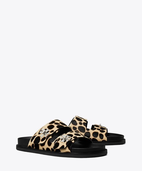 TORY BURCH(トリーバーチ)の「ターンロック スポーツ スライド(サンダル・レディース・ベージュ×ブラック・22.5cm/23cm/24cm)」の5枚目の写真