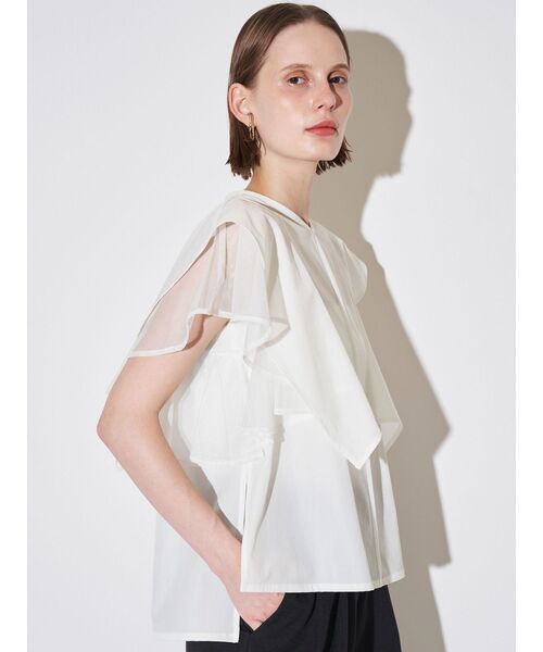 ELENDEEK(エレンディーク)の「メッシュレイヤードスリーブブラウス(シャツ/ブラウス・レディース・ネイビー/ブラック/オフホワイト・FREE)」の13枚目の写真