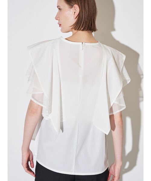 ELENDEEK(エレンディーク)の「メッシュレイヤードスリーブブラウス(シャツ/ブラウス・レディース・ネイビー/ブラック/オフホワイト・FREE)」の14枚目の写真