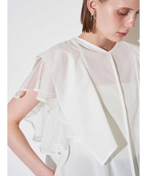 ELENDEEK(エレンディーク)の「メッシュレイヤードスリーブブラウス(シャツ/ブラウス・レディース・ネイビー/ブラック/オフホワイト・FREE)」の16枚目の写真