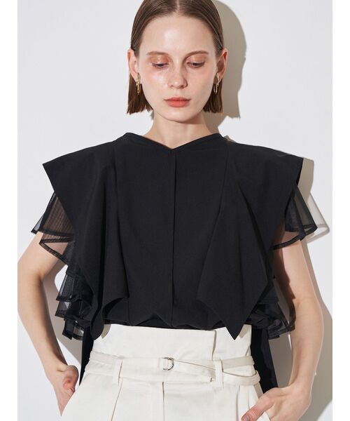 ELENDEEK(エレンディーク)の「メッシュレイヤードスリーブブラウス(シャツ/ブラウス・レディース・ネイビー/ブラック/オフホワイト・FREE)」の22枚目の写真