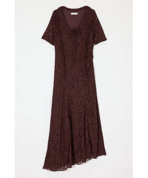 MOUSSY(マウジー)の「CUT LACE ASYMMETRY ドレス(ワンピース・レディース・ダークブラウン/アイボリー/ブラック・1/2)」の7枚目の写真