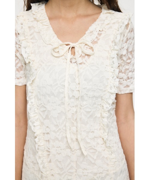 MOUSSY(マウジー)の「CUT LACE ASYMMETRY ドレス(ワンピース・レディース・ダークブラウン/アイボリー/ブラック・1/2)」の12枚目の写真