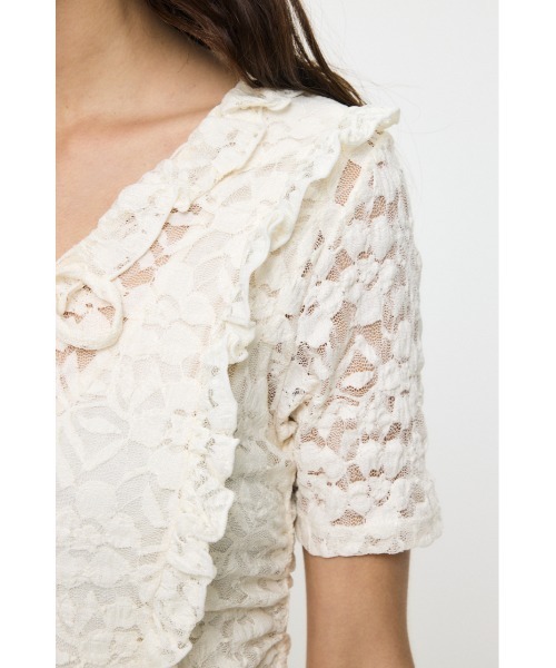 MOUSSY(マウジー)の「CUT LACE ASYMMETRY ドレス(ワンピース・レディース・ダークブラウン/アイボリー/ブラック・1/2)」の14枚目の写真
