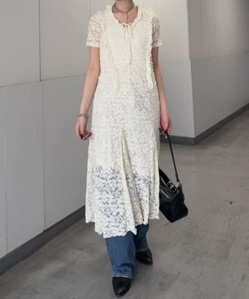 セール】CUT LACE ASYMMETRY ドレス(ワンピース)|MOUSSY(マウジー セール】CUT LACE ASYMMETRY ドレス(ワンピース)|MOUSSY(マウジー
