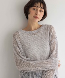 《natural by clip》5ゲージコードヤーン透かしプルオーバー